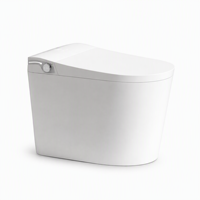 WC intelligent avec bidet électrique automatique, lavage féminin, siège chauffant, séchage à air chaud, chasse d'eau à capteur, monobloc en céramique blanche
