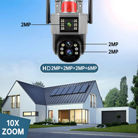 Caméra extérieure Wistino 6MP à double écran, zoom 10x, 4G Wifi, double panneau, détection humanoïde IA, vision nocturne couleur, caméra CCTV solaire