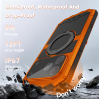Support en aluminium mat robuste de luxe béquille magnétique sans fil charge antichoc étanche coque de téléphone protecteur d'écran
