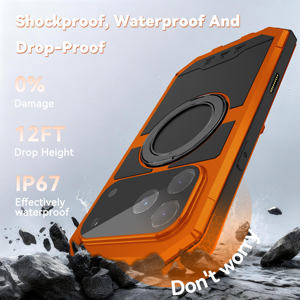 Soporte de aluminio mate resistente de lujo soporte magnético carga inalámbrica a prueba de golpes funda de teléfono impermeable Protector de pantalla - Product Image 2