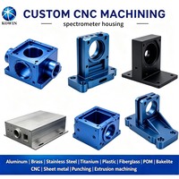 Boîtier de spectromètre en aluminium brossé 6061 usiné sur mesure par CNC, boîtier étanche à la lumière pour modules de spectroscopie à fibre optique portables