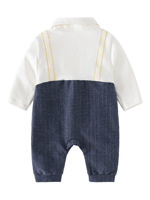 Saisonaler Baumwoll-Baby-Strampler mit Bären-Design, Einreihiger Verschluss, Neugeborenen-Zweiteiler-Stil, Stilvoller Schleifenkragen für Frühlingsbabys