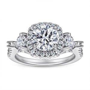 Fashion Simple Jewelry <b>Set</b> Fine Jewelry Diamonds Halo S925 Sterling <b>Silver</b> Classic Jewelry <b>Set</b> - Product Image 2