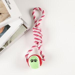 Factory Pet Dog Training <b>Tool</b> <b>Toys</b> Interactive Dumbbell-shaped Ropes Tennis Paw Ball Teething <b>Toy</b> for Puppy - Product Image 2
