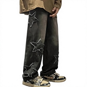 <span class=keywords><strong>Jeans</strong></span> <span class=keywords><strong>Boyfriend</strong></span> da <span class=keywords><strong>Uomo</strong></span> YUNBOFEI Y2K a Vita Media, Denim Traspirante Eco-Friendly, Stile Hip Hop Streetwear Harajuku - Product Image 1