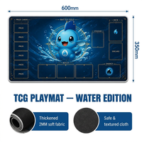 Tapis de jeu TCG et tapis de souris double usage 24x14 pouces en caoutchouc naturel avec bords cousus pour configuration de bureau de jeu