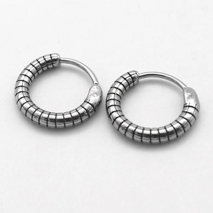 yunnique Hoop Earrings Titanium Steel Geometric Round Easy Clip Stud Earrings For <b>Couples</b> Fashion Jewelry - Product Image 5