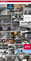 Peralatan Dapur Komersial Hotel Restoran Katering Meja Kerja Stainless Steel Kulkas Kompor Solusi Dapur Satu Atap