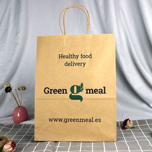 Bolsas de Papel Kraft Marrón con Asa para Comida para Llevar, con Logotipo Personalizado, para Regalos y Compras - Product Image 5