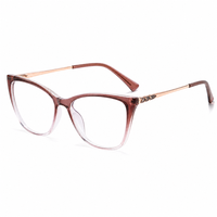 Lunettes de vue œil-de-chat à grande monture en acétate avec branches en métal doré et détails scintillants, style affirmé, vente en gros