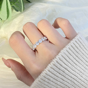 FOXI takı yüzükler toptan toplu moda takı Simulated ty simüle elmas yüzük <span class=keywords><strong>Eternity</strong></span> Band 5A zirkon yüzük takı kadınlar için - Product Image 4