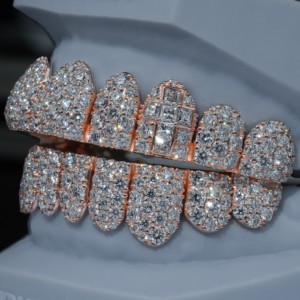 <span class=keywords><strong>Moissanite</strong></span> Grillz VVS Ice Out Hip Hop Grillz voor tanden 925 zilver <span class=keywords><strong>Moissanite</strong></span> Grillz 8 op 8 Custom <span class=keywords><strong>Moissanite</strong></span> Grillz - Product Image 1