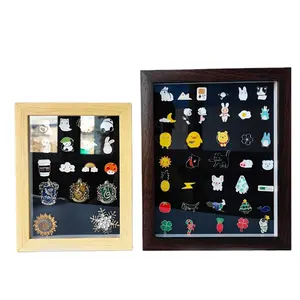 Customized Large Acrylic Top Enamel Pin Badge Display Frame Case Collected Pin Display Case