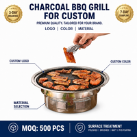Barbecues coréens à charbon de bois en acier inoxydable poli, sans fumée, pour table, styles multiples, OEM ODM