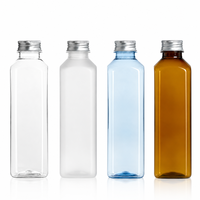 Vente en gros de bouteilles carrées biodégradables PLA de 500 ml, qualité alimentaire, avec bouchon en aluminium, conteneur écologique pour l'emballage de sodas, de jus et de boissons