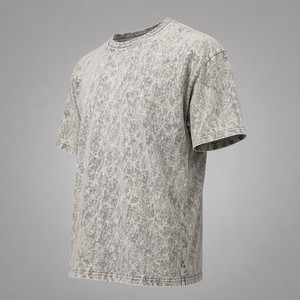 T-shirt vintage délavé à l'acide avec broderie, coton épais 250 g/m², patch logo personnalisé brodé, vêtements rétro pour hommes - Product Image 1