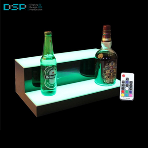 ขวดเหล้าอะคริลิคเดี่ยวสำหรับใส่ไวน์ที่ใส่ไวน์ฐานไฟ LED - Product Image 4