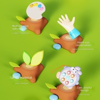 Mainan Anti Stres Bebek Lucu Melukis Tikus Gopher untuk Remaja, Puzzle Tekan Musik, Gantungan Kunci Mini Anak, Liontin Kecil