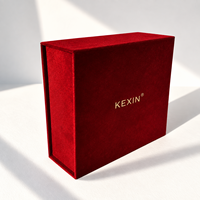 Boîte cadeau en velours rigide magnétique unique faite à la main par Kexin, avec logo en feuille d'or, personnalisable