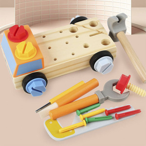 QI de l'apprentissage précoce des bébés Jeu de blocs de construction <span class=keywords><strong>en</strong></span> <span class=keywords><strong>bois</strong></span> à visser pour filles, jouet éducatif EN71 - Product Image 6
