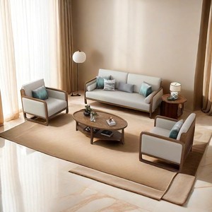 Canapé de loisirs en bois massif pour personnes âgées, forme ovale, rembourrage en mousse, mobilier de bien-être, usage en maison de retraite - Product Image 1