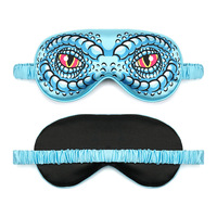 Masque pour les yeux en satin tissé imprimé HSL OEM avec sangle élastique, super doux, respirant, écologique, portable, bloquant la lumière, pour les voyages et les affaires