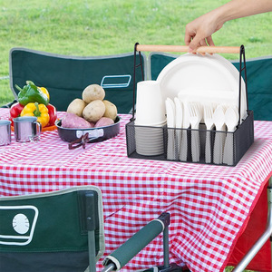 Portable <b>Mesh</b> Storage <b>Basket</b> For Outdoor Picnic Camping Kitchen Utensil Organizer Rectangle Eco-Friendly Standing Type - Product Image 3