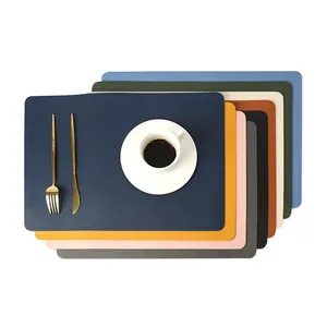 Nordic Style Double-Layer PU Leather Table Mat Heat-Proof Waterproof and Oil-Retardant <b>Placemat</b> for Home or Hotel Decoration - Product Image 1