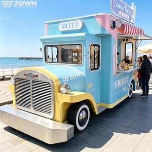 Macaron Color Vintage Electric Food Truck Custom <b>Wrap</b> Sweet Dessert Ice <b>Cream</b> Beverage Catering Van - Product Image 1