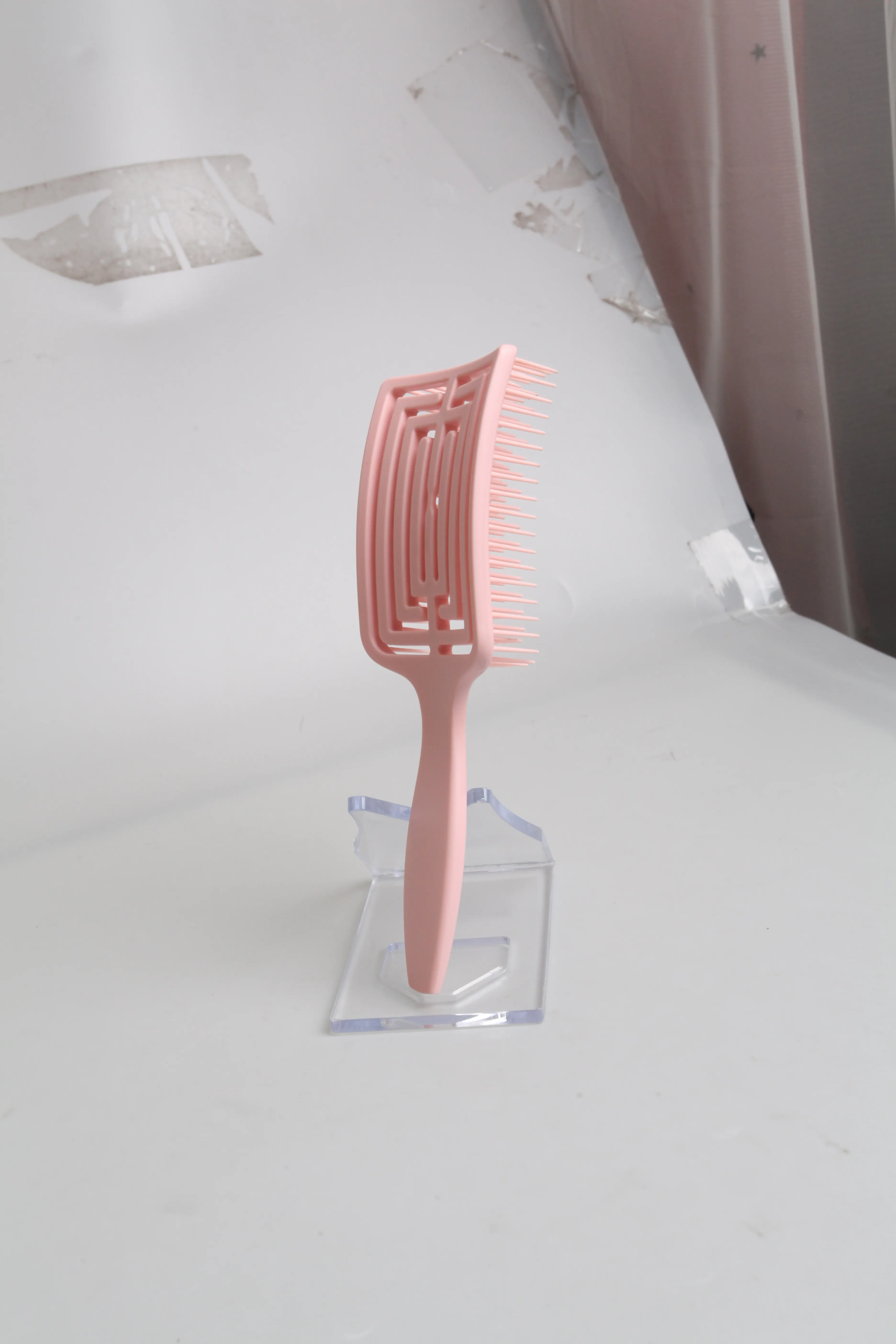 Masaje de cuero cabelludo para mujeres, desenredante ventilado, peine suave, masaje curvo, cepillo para el cabello