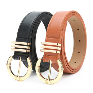 Ensemble en jean Tiyo pour femme avec ceinture noire, camel, rose vif, style décontracté simple, boucle ardillon en alliage, largeur 3,0 cm, look frais et doux, loisirs - Product Image 1