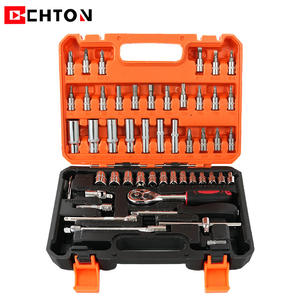 Kit d'outils Chton 53 pièces en acier au chrome vanadium, jeu de clés à cliquet pour réparation mécanique, automobile et domestique - Product Image 1