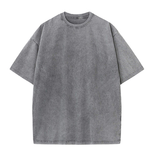 Manufacturer Custom Your Own Brand logo High Quality Heavyweight T-<b>shirt</b> Washed Vintage t <b>Shirt</b> Acid Wash Distressed 100% Cotton - Product Image 2