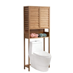 Meuble de rangement moderne en bambou pour salle de bain, armoire <span class=keywords><strong>haute</strong></span> sur pied pour toilettes - Product Image 1