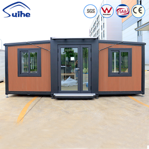 Casa Contenedor Prefabricada Modular Expandible de Doble Ala de 20 pies con Tablero Compuesto de Madera y Plástico - Product Image 1