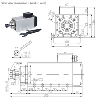 3.5KW Cnc Machine Broche Moteur ER20 18000rpm Haute Fréquence 220V 380V Travail Du Bois Cnc Broche Moteur Kit