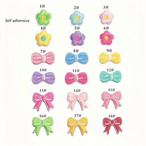 Self Adhesive Mini Cute Embroidery Colorful Flower Bowknot Patch for Diy Decoration - Product Image 1