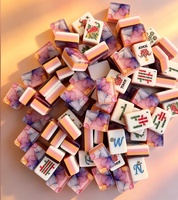 Ensemble de 160 tuiles de Mahjong américaines de luxe modernes en acrylique multicolore à 4 couches, portable, écologique, cadeau de collection pour