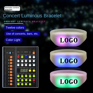 Pulseras LED <span class=keywords><strong>de</strong></span> Silicona con Control Remoto Inalámbrico <span class=keywords><strong>de</strong></span> 15 Colores Luminosos para Conciertos, Venta al por Mayor <span class=keywords><strong>de</strong></span> Fábrica - Product Image 2