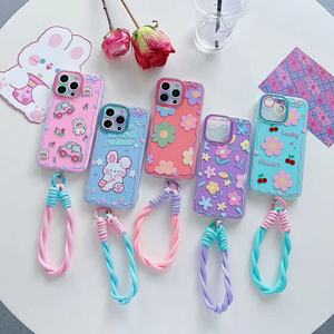 Carcasas Para Celulares Fundas de teléfono con flores de dibujos animados para <span class=keywords><strong>iPhone</strong></span> 16 15 14 <span class=keywords><strong>13</strong></span> 12 11 TPU PC contraportada para mujer chica - Product Image 1