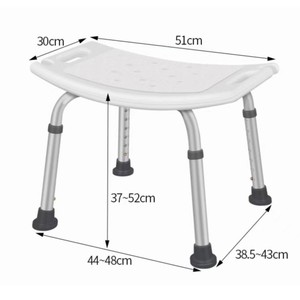 Chaise de douche Hongmu Kang en alliage d'aluminium 44-34 cm avec dossier et accoudoirs, équipement de sécurité pour la salle de bain - Product Image 3