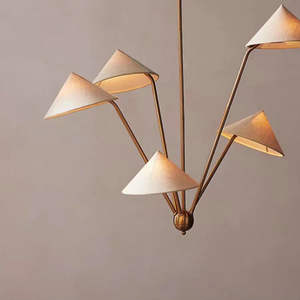 <span class=keywords><strong>Lampadario</strong></span> Paralume Paralume in stile Vintage con 5 capi di antiquariato con paralume in tessuto lampada a sospensione in ottone per l'home Office - Product Image 3