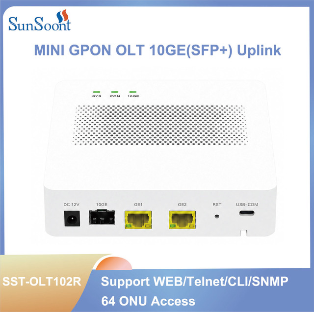 10G SFP+ Uplink Single Pon Gpon OLT for Desktop Deployment and Supports Wall Mounted Installation