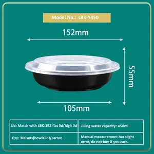 Manufacturer Food Packing Container Disposable Bowl White Black Transparent Microwavable Safe Soup Bowl Plastic Bowl Logo Print