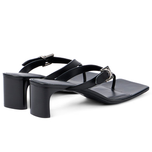 Sandales mule à talon lame pour femme, à bout carré, avec boucle, en <span class=keywords><strong>cuir</strong></span>, à enfiler, vente en gros, OEM, personnalisées - Product Image 3
