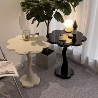 Table basse en bois style Ins moderne, design pétale français, pour décoration intérieure, idéale pour le coin canapé du salon, hauteur réglable