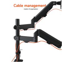 Soporte de Escritorio AUKI de 32 Pulgadas y 10 kg para Dos Monitores, con Resorte de Gas, Movimiento Completo, Compatible con VESA, Resistente, Nuevo