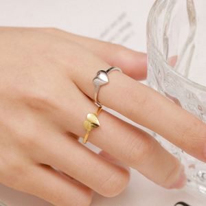 Dylam No Moq Fashion Design S925 Silver 18K Gold Plated Mama Collection Presents Mothers Day Gift <b>Resizable</b> Heart <b>Rings</b> - Product Image 3