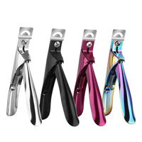 Professionnel haute qualité réglable en acier inoxydable fausse pointe acrylique extension d'ongle coupe-bord tondeuse pour fausse pointe d'art des ongles