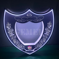 Présentoir de Bouteille de Vin LED Rechargeable Personnalisé avec Logo, Support de Bar, Présentoir de Fête, Glorificateur de Vin pour Mariage et Bar